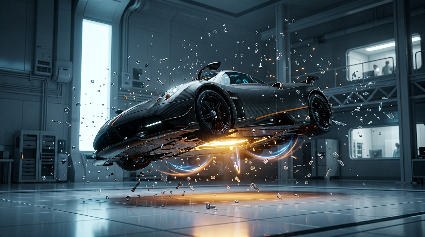 Apex Precision Exotic Supercar in Zero-Gravity Cleanroom Laboratory